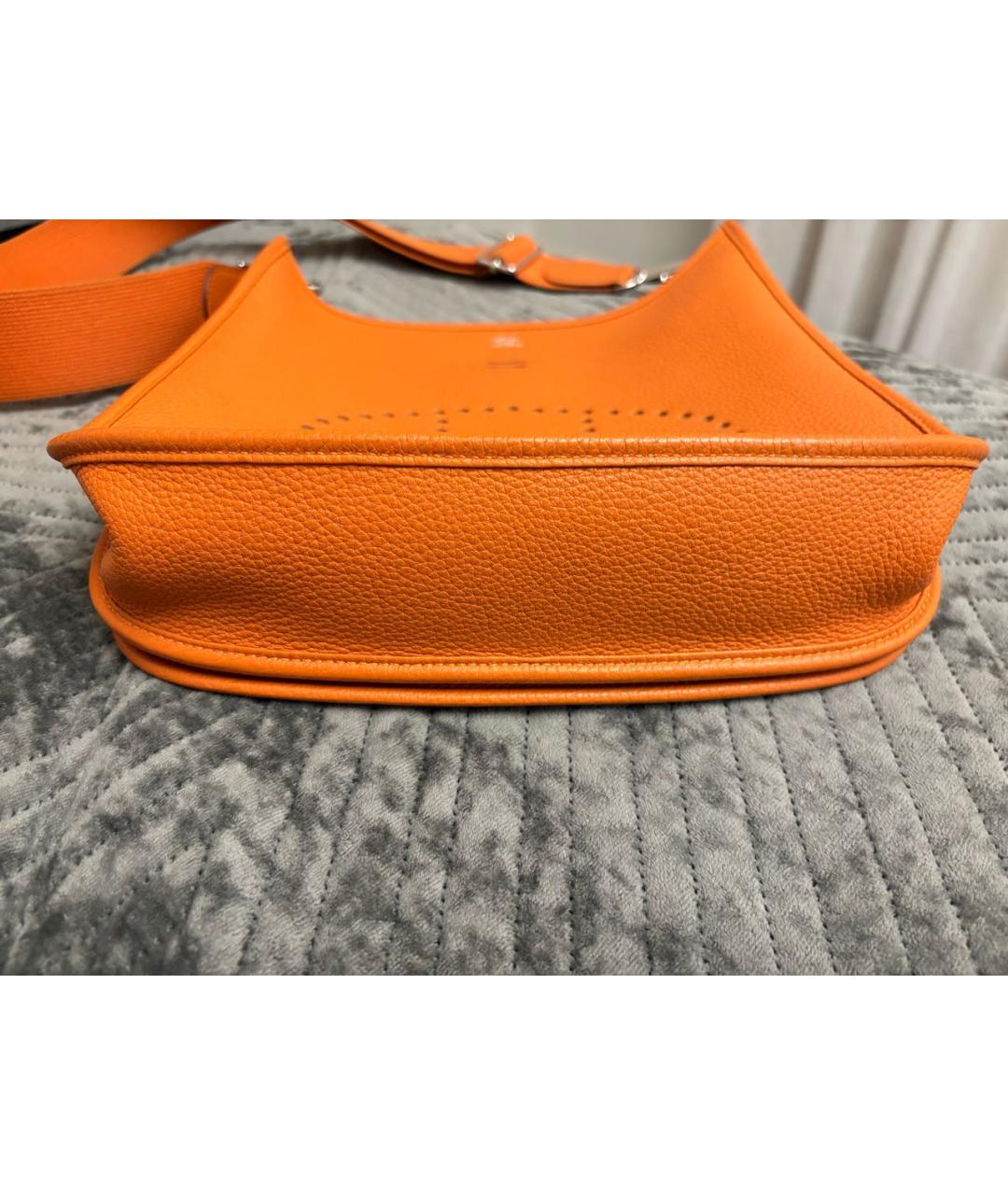 HERMES Оранжевая кожаная сумка через плечо, фото 4