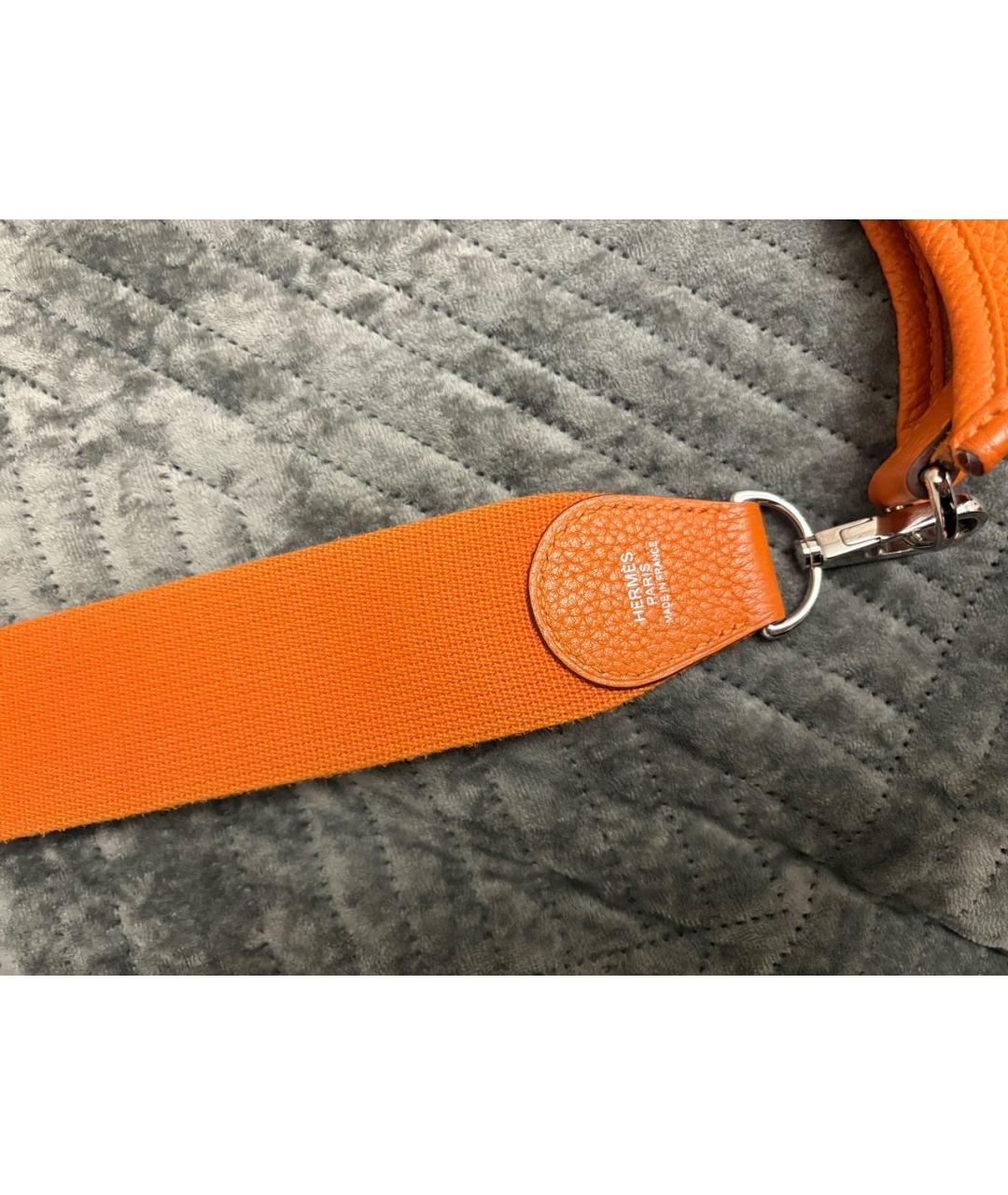 HERMES Оранжевая кожаная сумка через плечо, фото 3