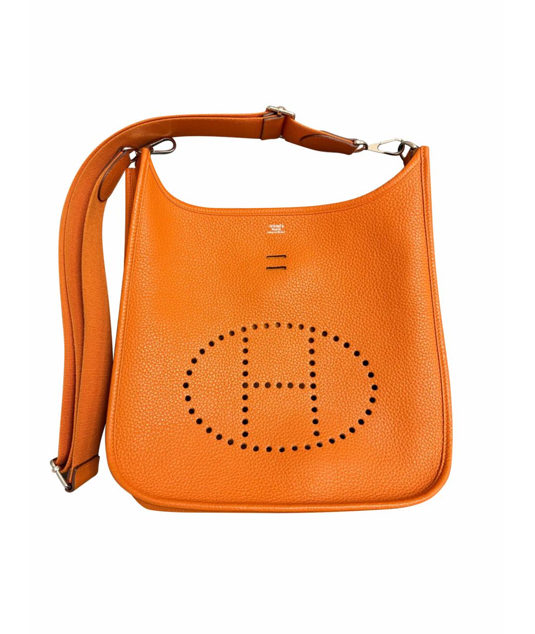 HERMES Оранжевая кожаная сумка через плечо, фото 1