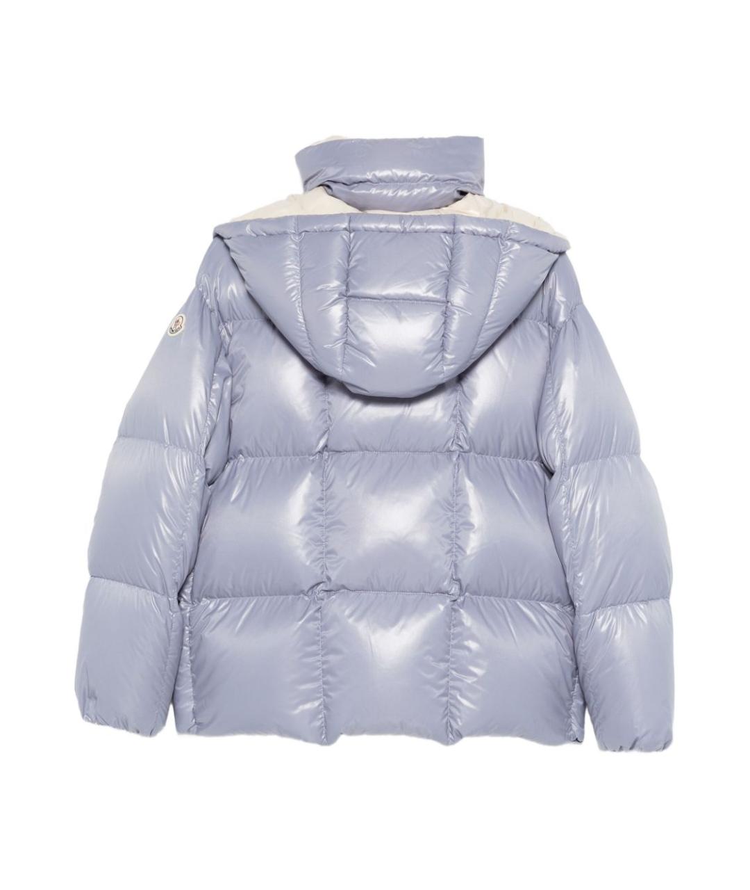 MONCLER Голубой полиамидовый пуховик, фото 3