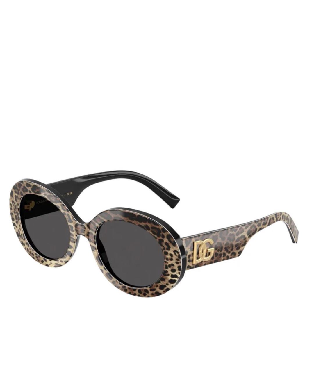 DOLCE&GABBANA Коричневые пластиковые солнцезащитные очки, фото 1