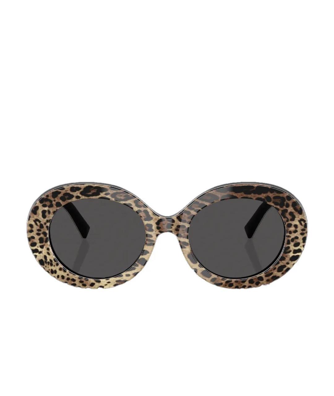 DOLCE&GABBANA Коричневые пластиковые солнцезащитные очки, фото 2