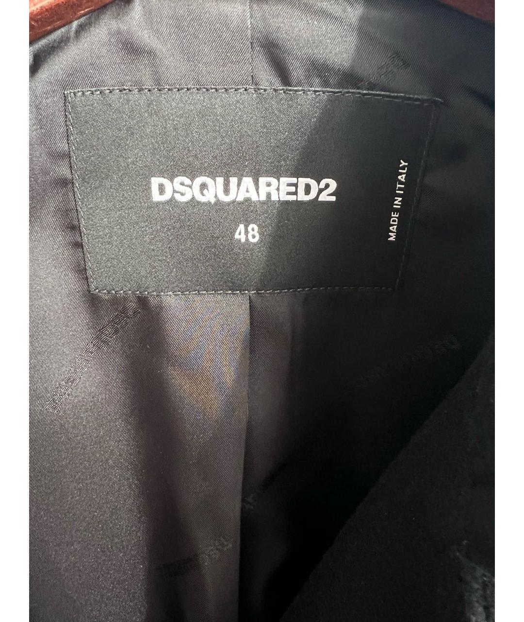 DSQUARED2 Черное шерстяное пальто, фото 3