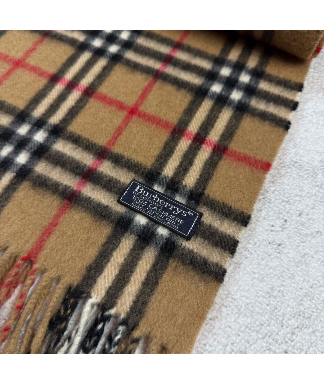 BURBERRY Бежевый кашемировый шарф, фото 2