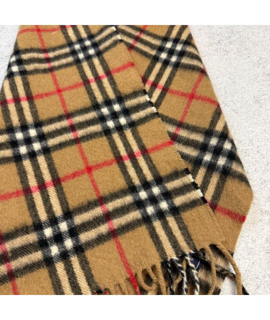 BURBERRY Бежевый кашемировый шарф, фото 5