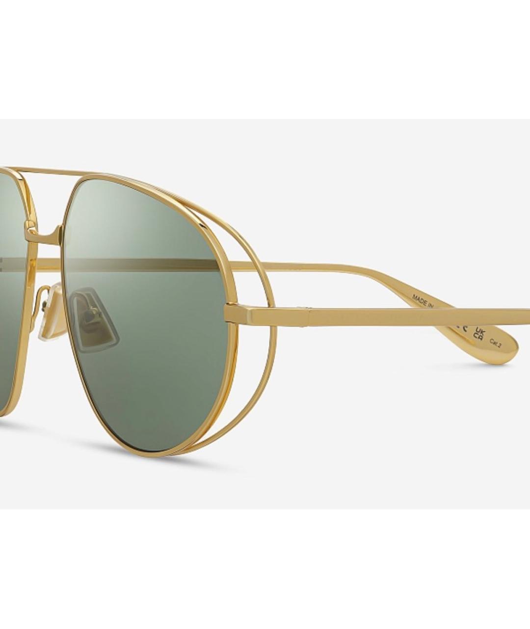 BOTTEGA VENETA Золотые металлические солнцезащитные очки, фото 4