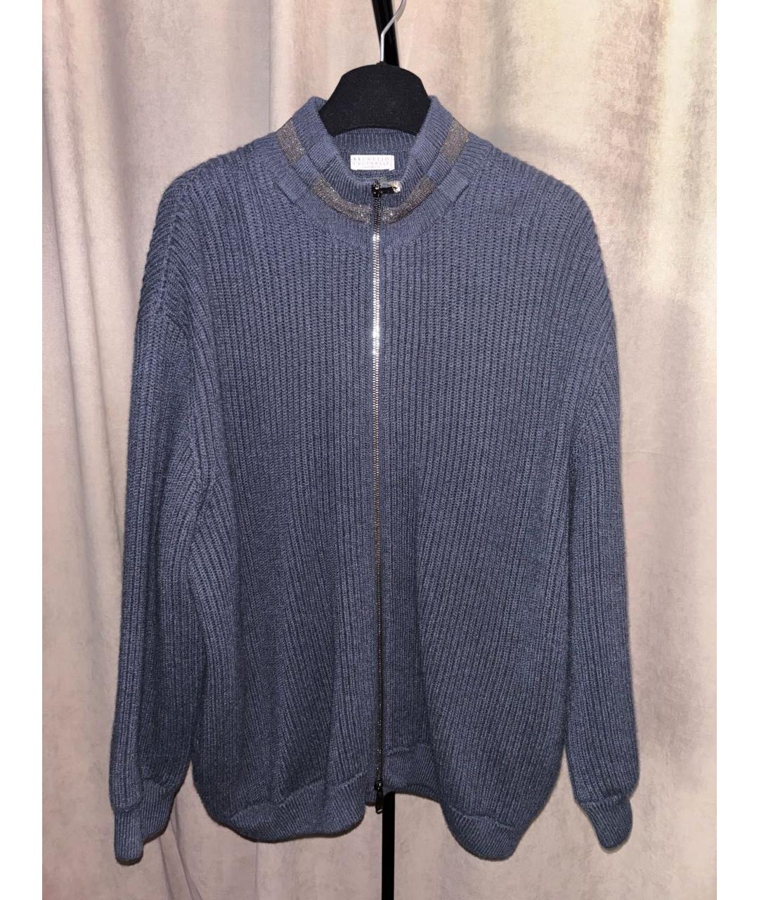 BRUNELLO CUCINELLI Темно-синяя кашемировая куртка, фото 6