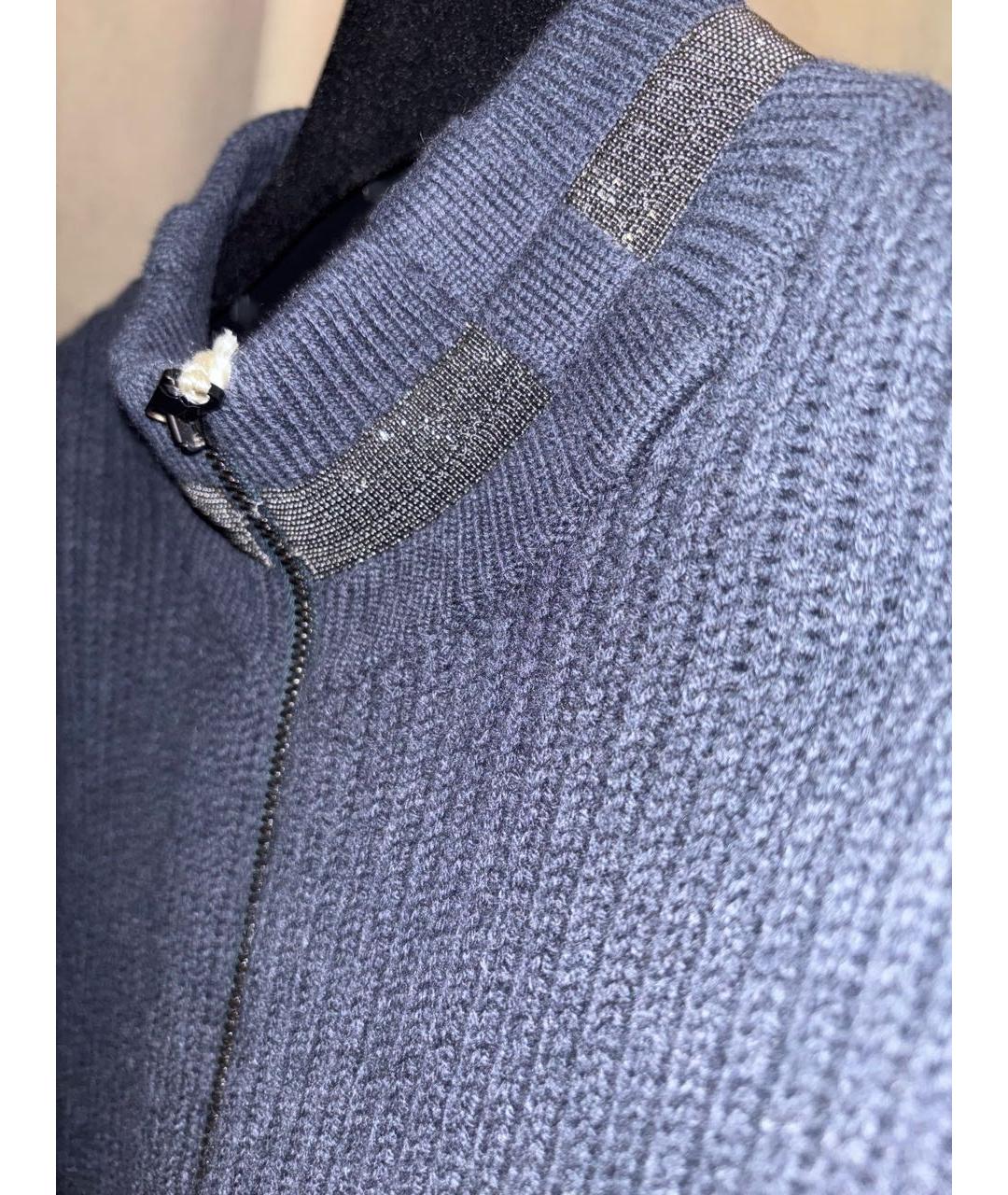 BRUNELLO CUCINELLI Темно-синяя кашемировая куртка, фото 5