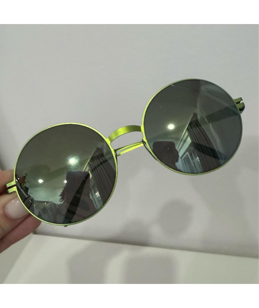 MYKITA Зеленые металлические солнцезащитные очки, фото 2