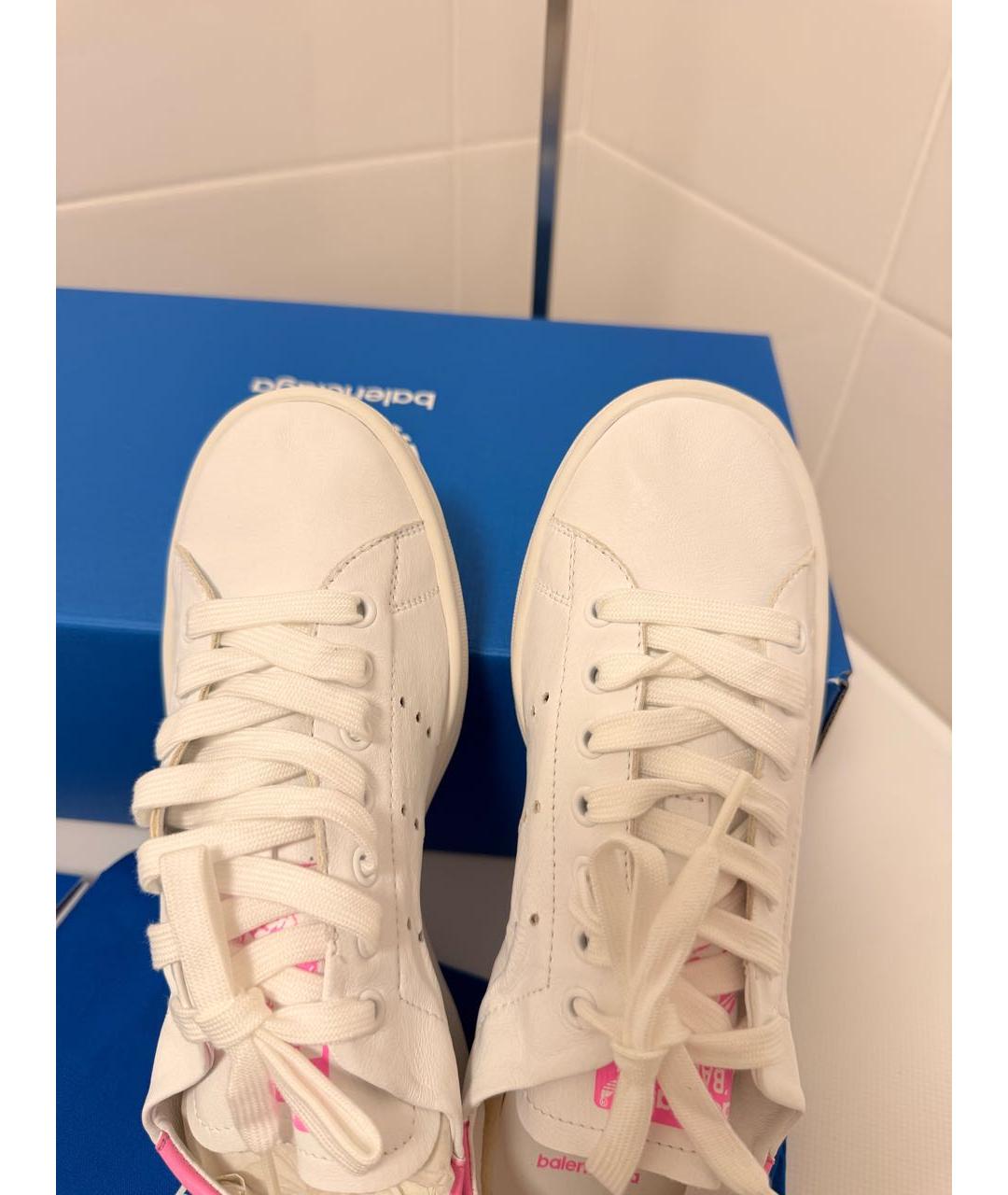 BALENCIAGA Белые кожаные кеды, фото 4