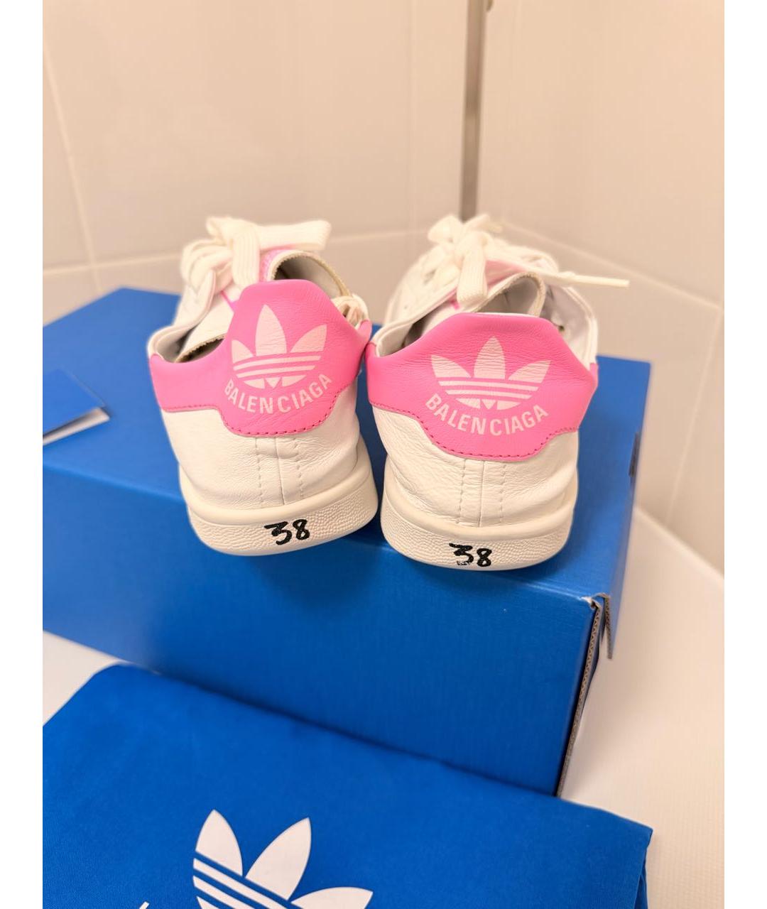 BALENCIAGA Белые кожаные кеды, фото 3