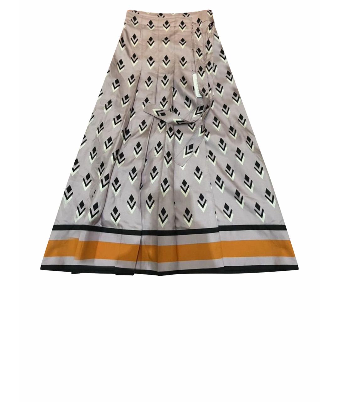 VALENTINO Фиолетовая шелковая юбка макси, фото 1