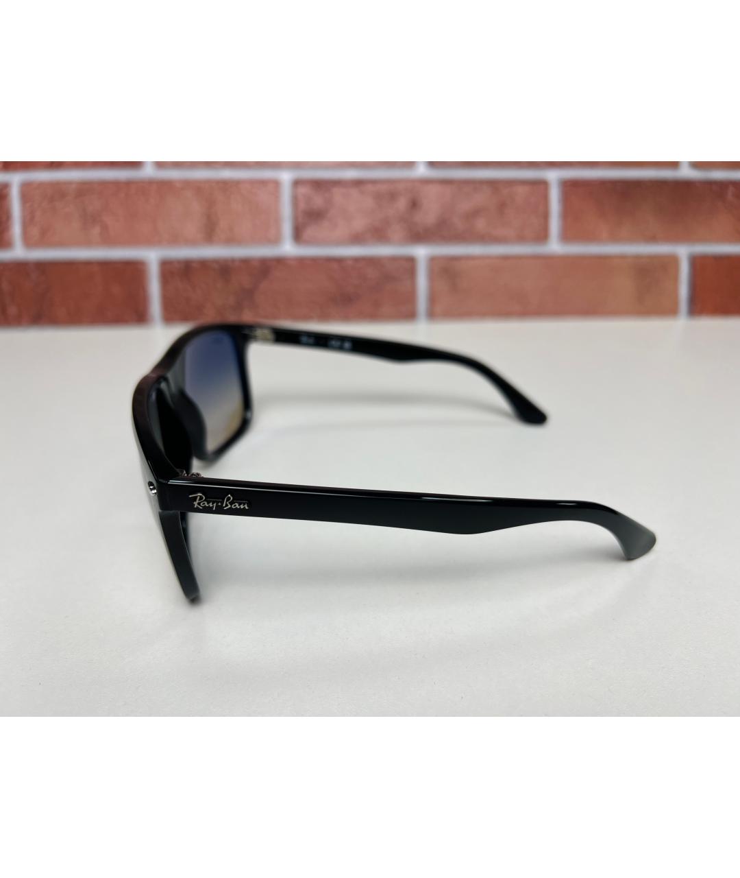 RAY BAN Черные пластиковые солнцезащитные очки, фото 3