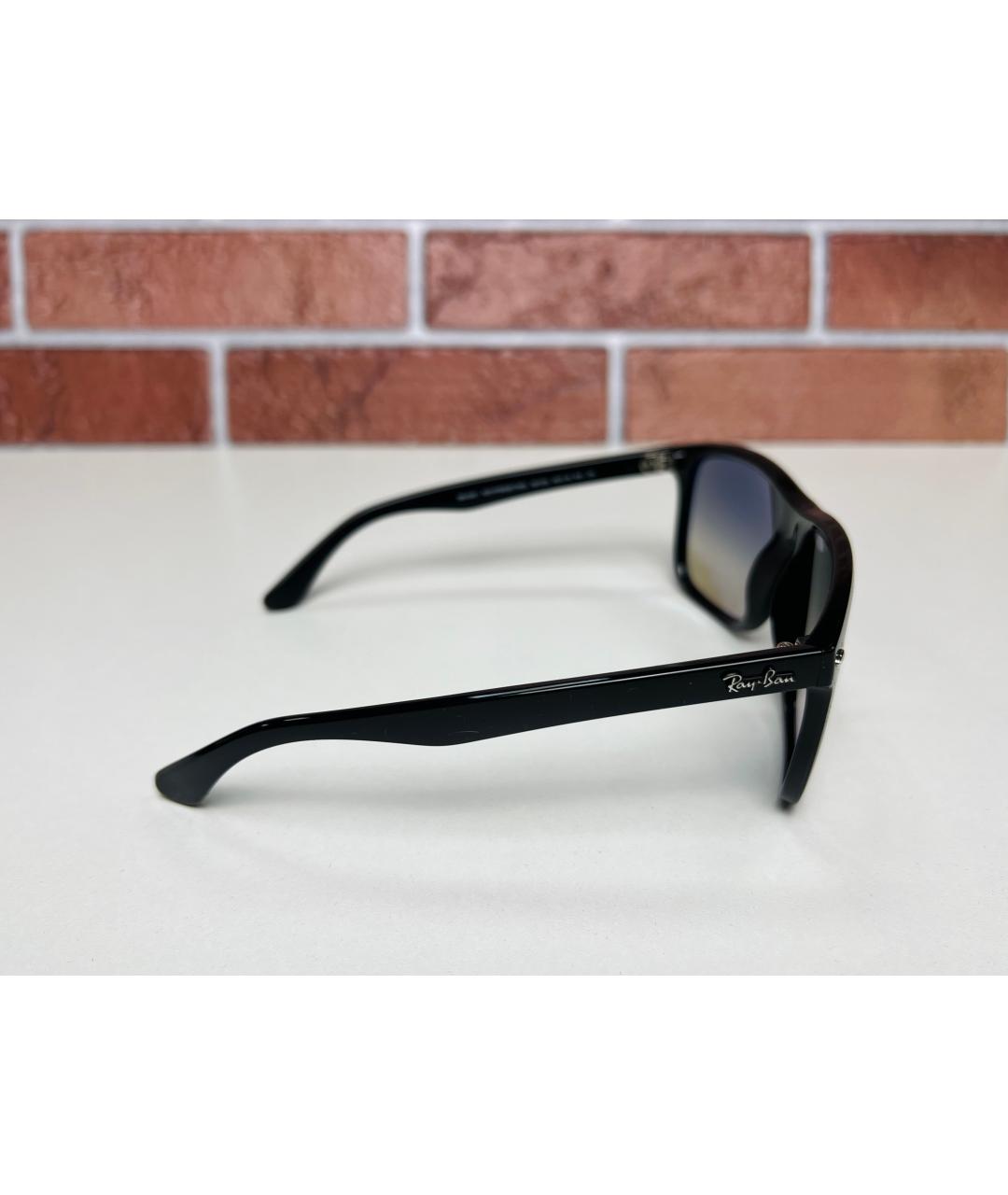 RAY BAN Черные пластиковые солнцезащитные очки, фото 4