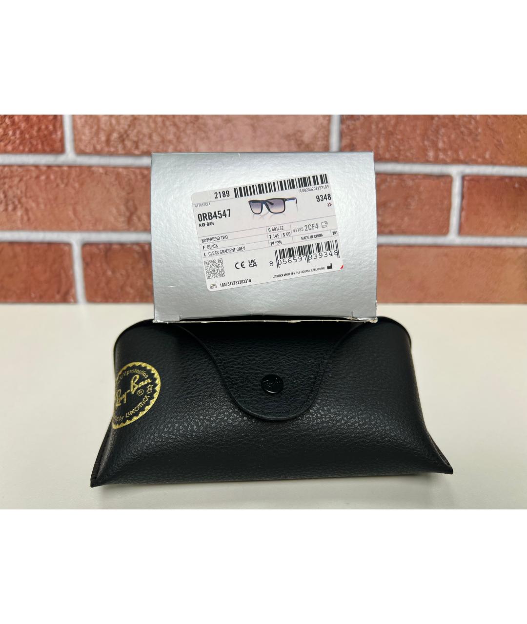 RAY BAN Черные пластиковые солнцезащитные очки, фото 2