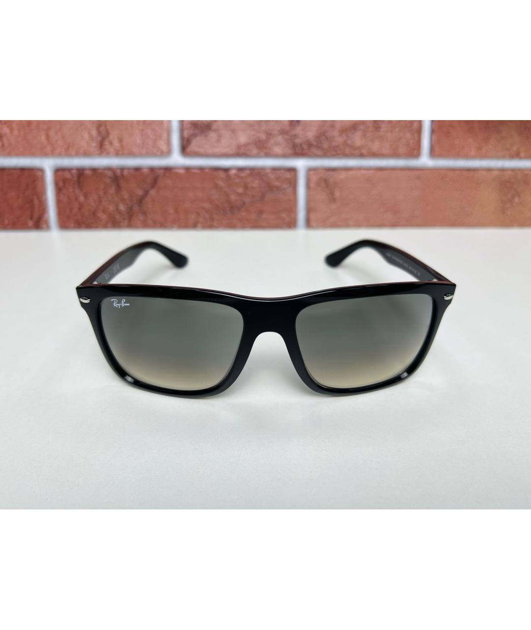 RAY BAN Черные пластиковые солнцезащитные очки, фото 9