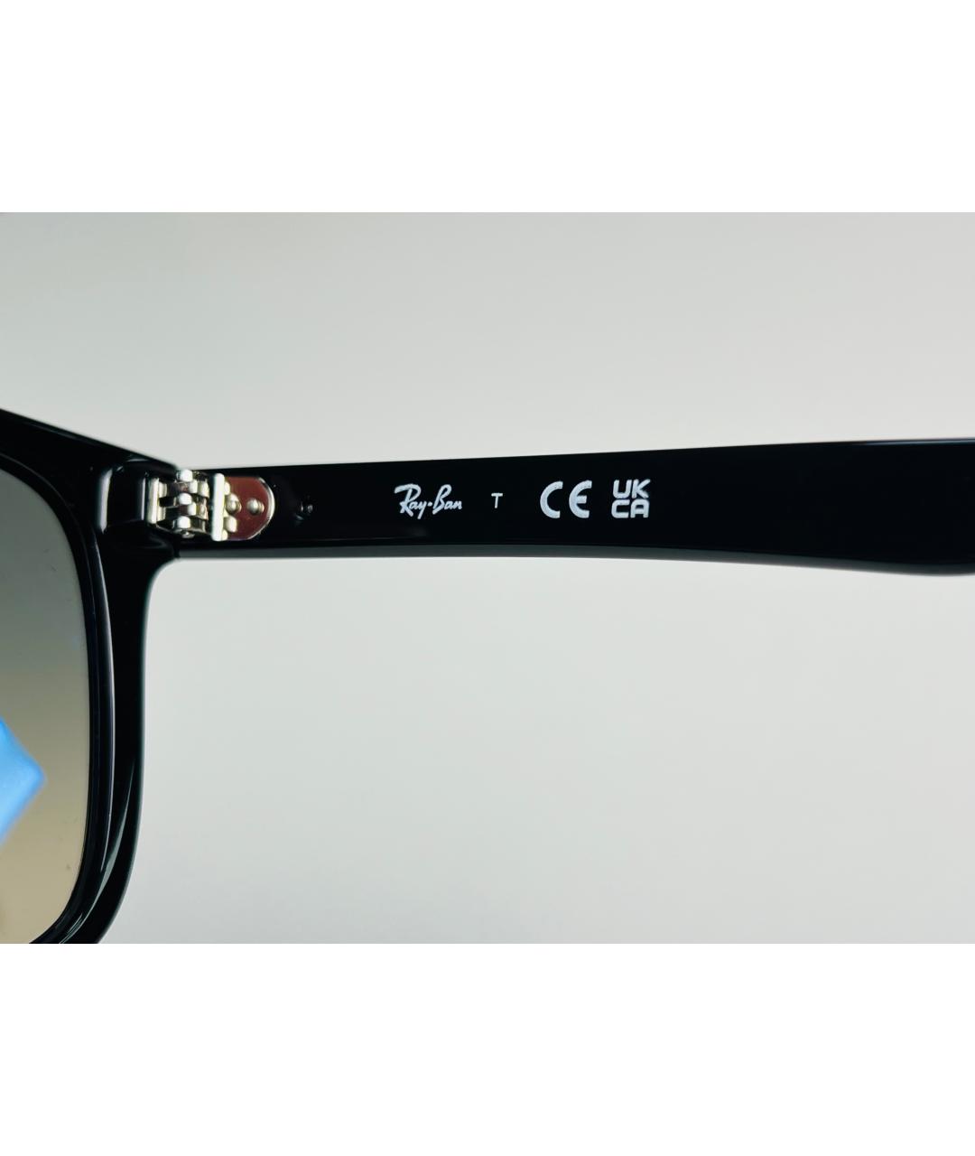 RAY BAN Черные пластиковые солнцезащитные очки, фото 6