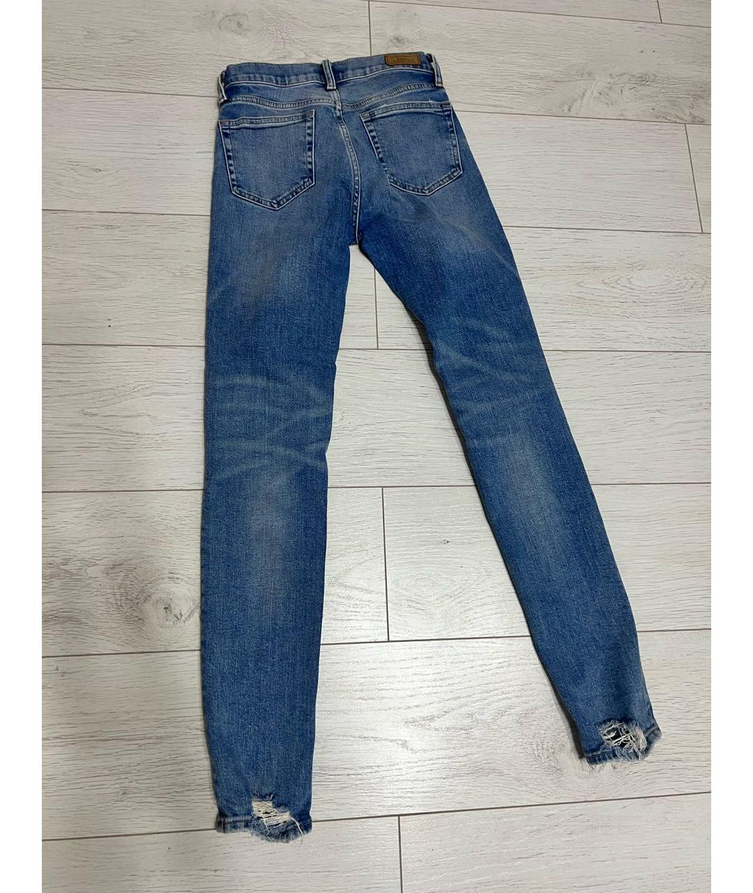 POLO RALPH LAUREN Голубые хлопковые джинсы слим, фото 2