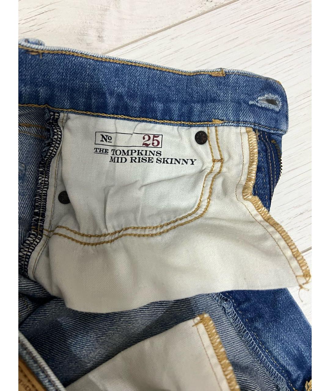 POLO RALPH LAUREN Голубые хлопковые джинсы слим, фото 4