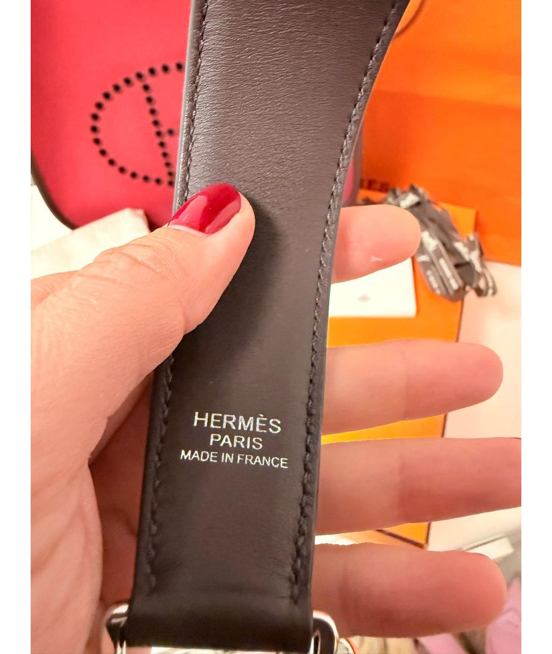 HERMES Бордовая тканевая сумка через плечо, фото 6