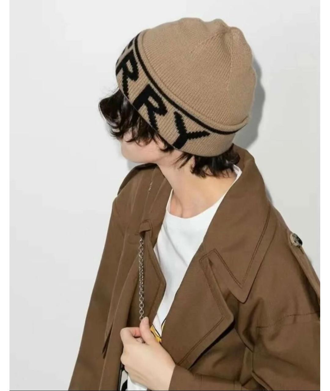 BURBERRY Бежевая кашемировая шапка, фото 4