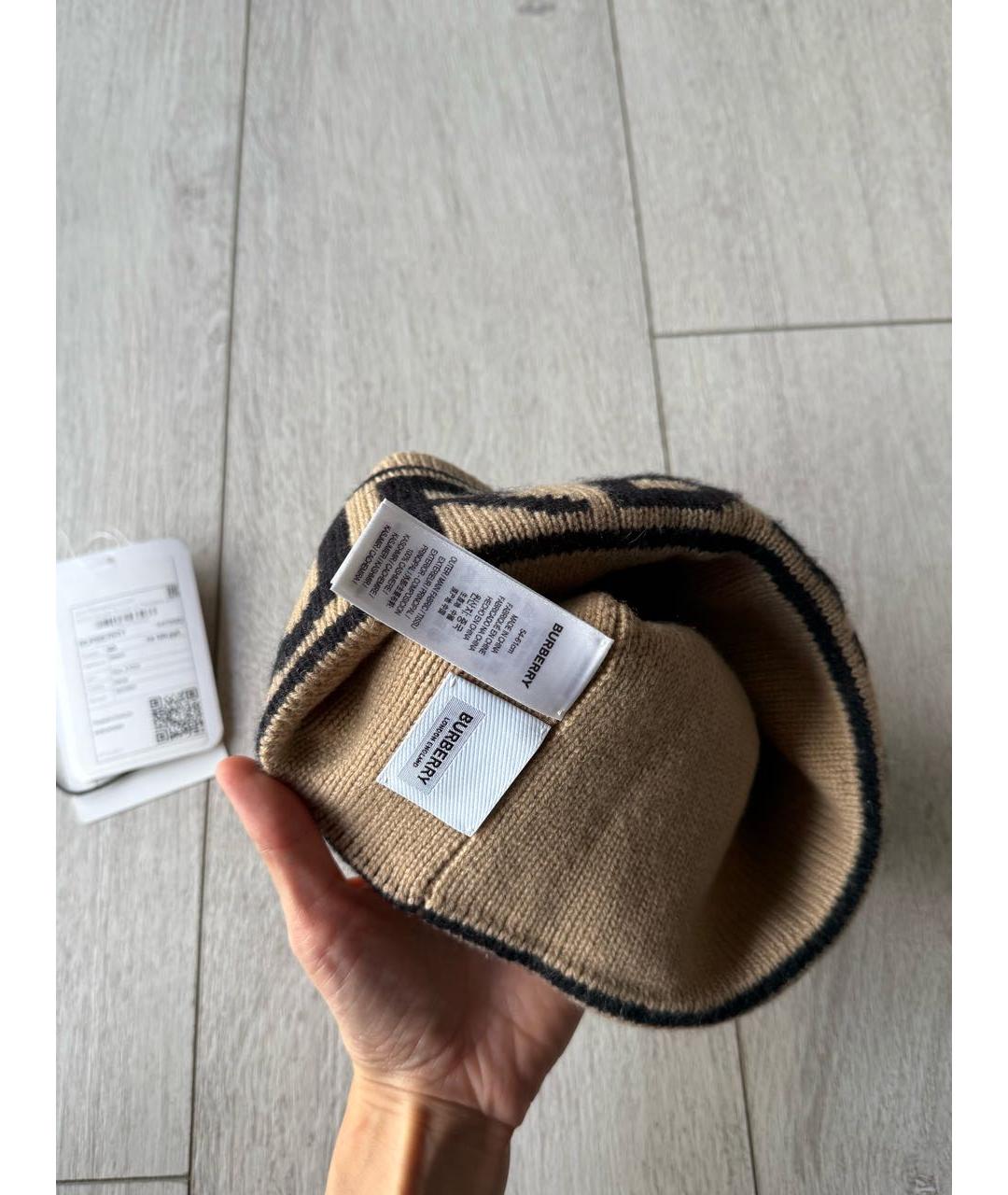 BURBERRY Бежевая кашемировая шапка, фото 3