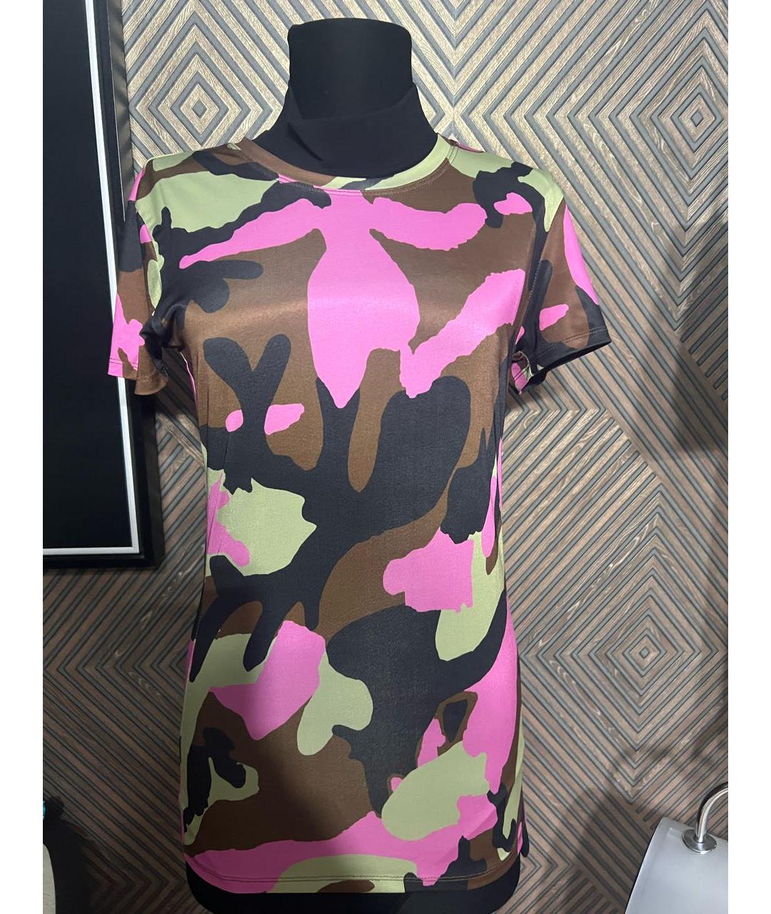 RED VALENTINO Мульти шелковая футболка, фото 7