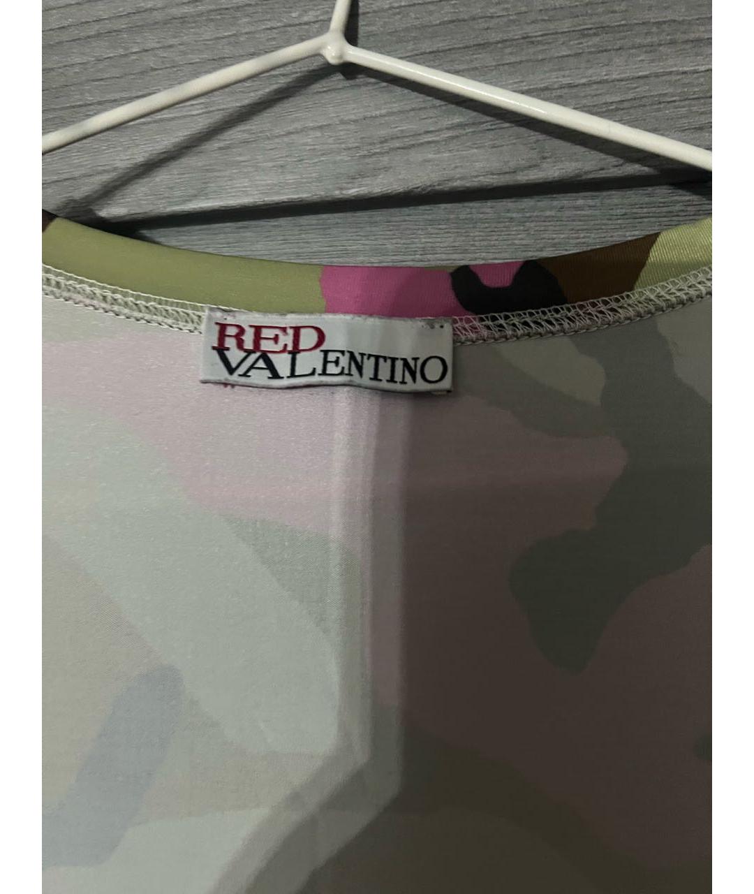 RED VALENTINO Мульти шелковая футболка, фото 6