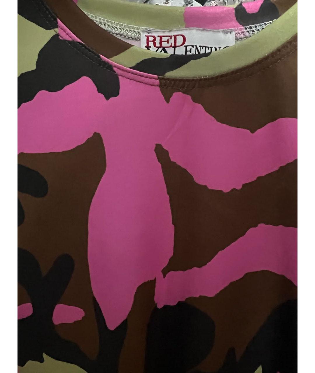 RED VALENTINO Мульти шелковая футболка, фото 5