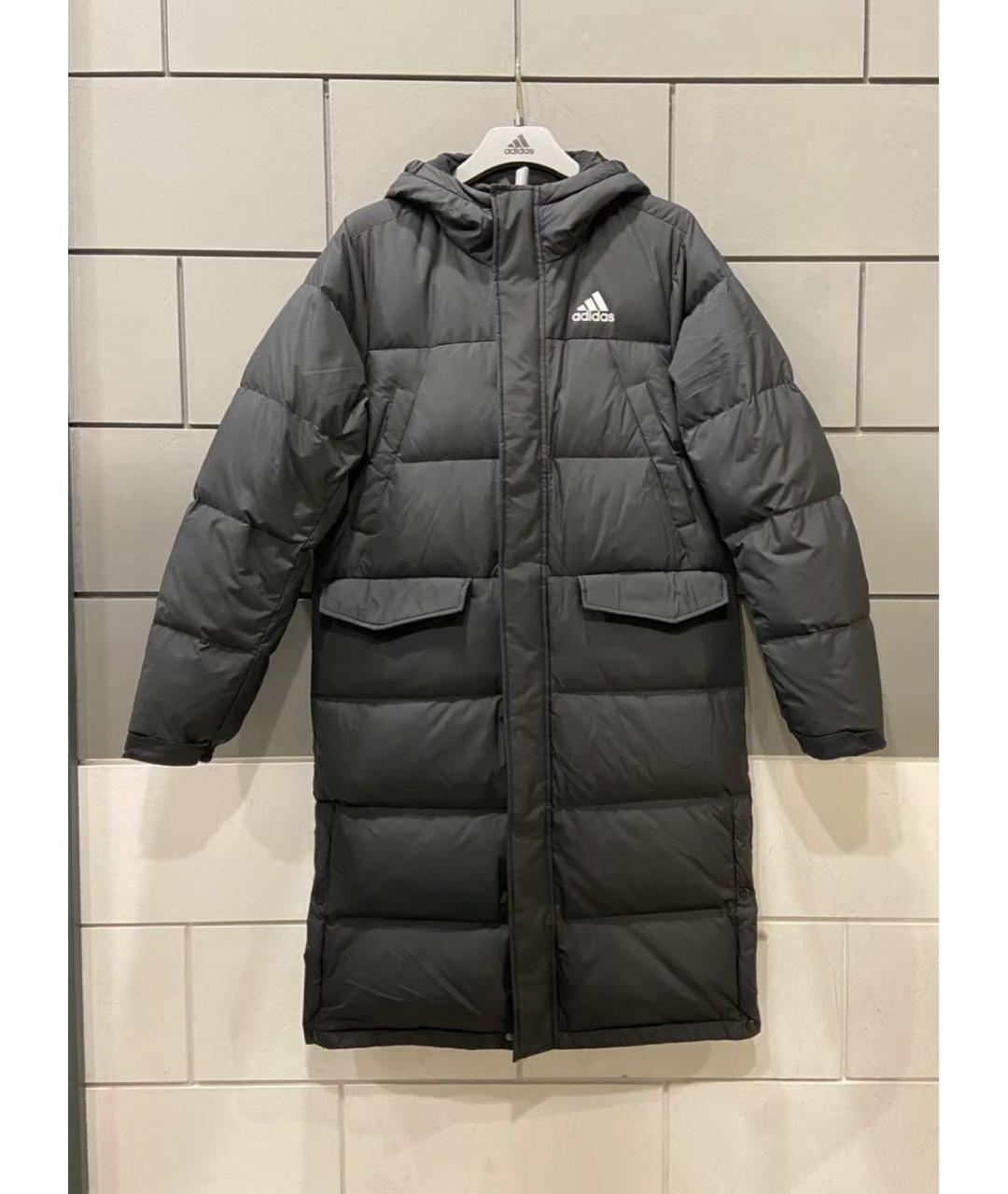 ADIDAS Черный полиуретановый пуховик, фото 6