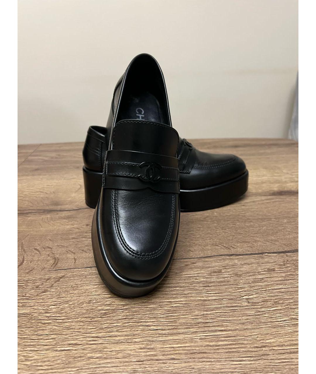 CHANEL Черные кожаные лоферы, фото 7