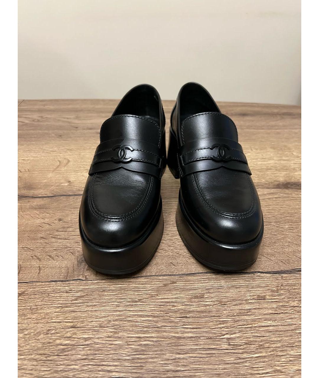 CHANEL Черные кожаные лоферы, фото 2