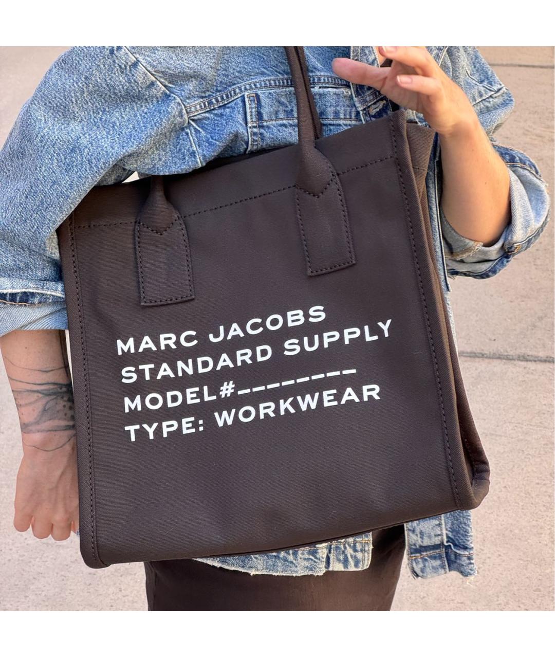 MARC JACOBS Черная тканевая сумка тоут, фото 3