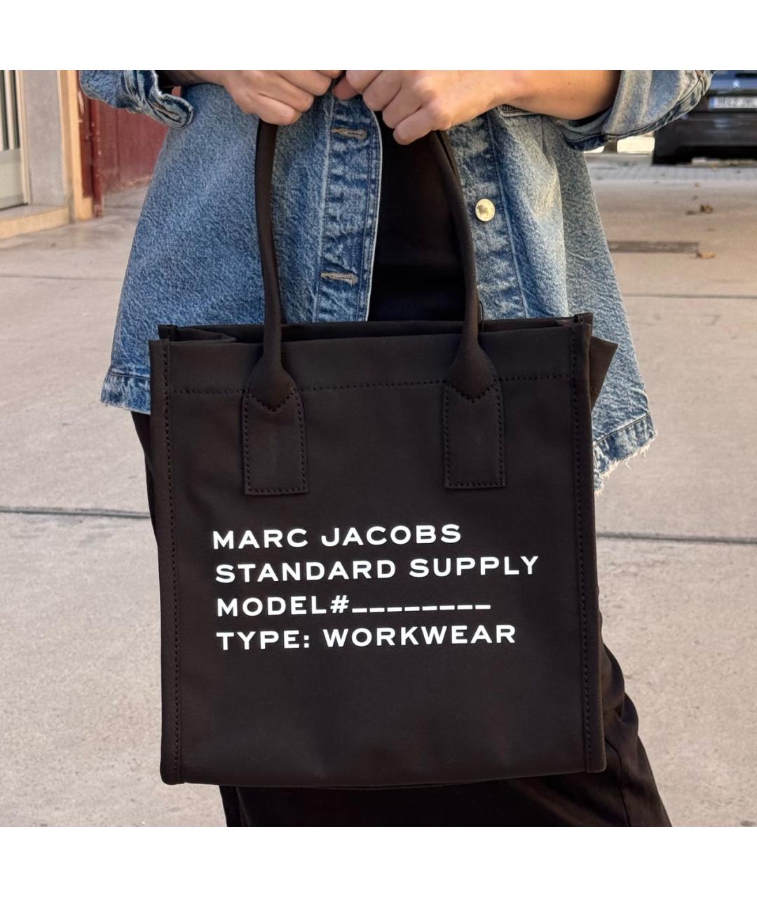 MARC JACOBS Черная тканевая сумка тоут, фото 5