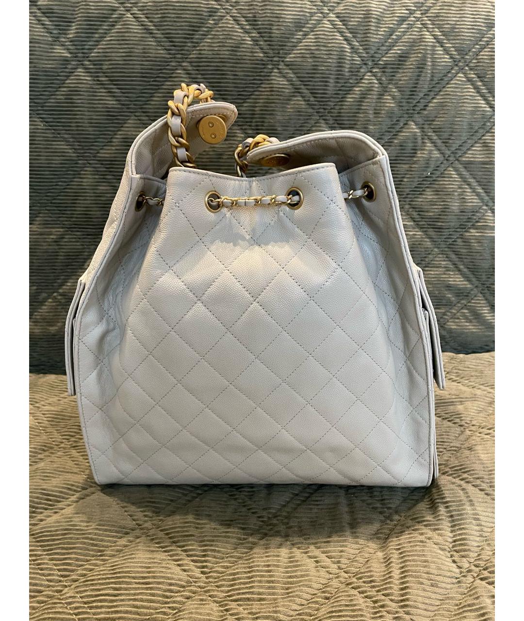 CHANEL Белая кожаная сумка тоут, фото 3