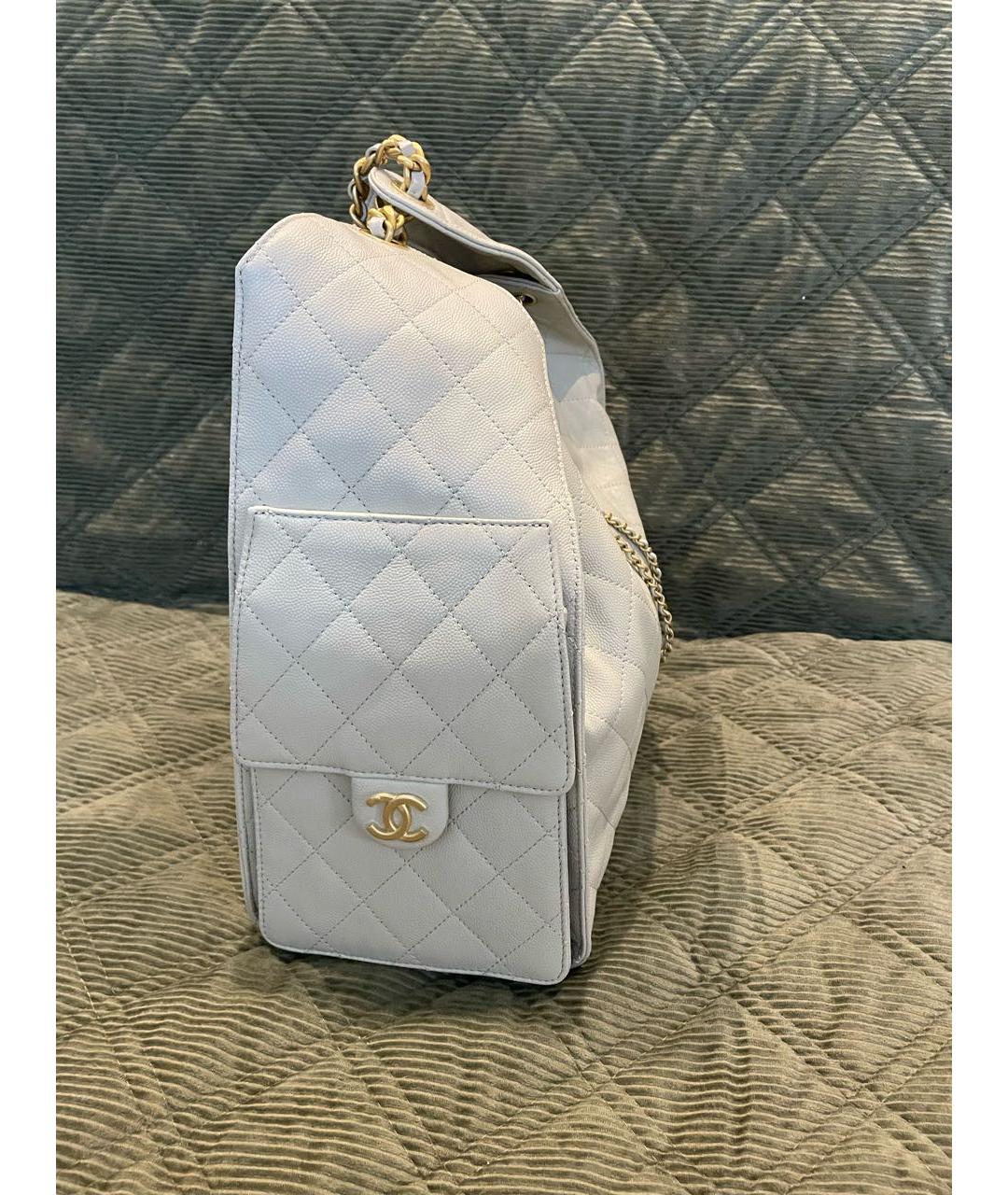 CHANEL Белая кожаная сумка тоут, фото 2