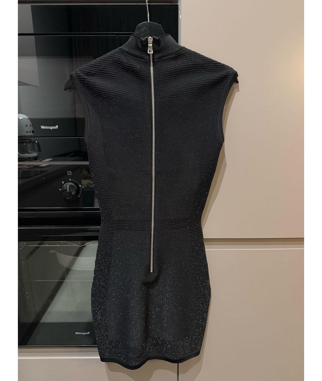 BALMAIN Черное вискозное коктейльное платье, фото 2