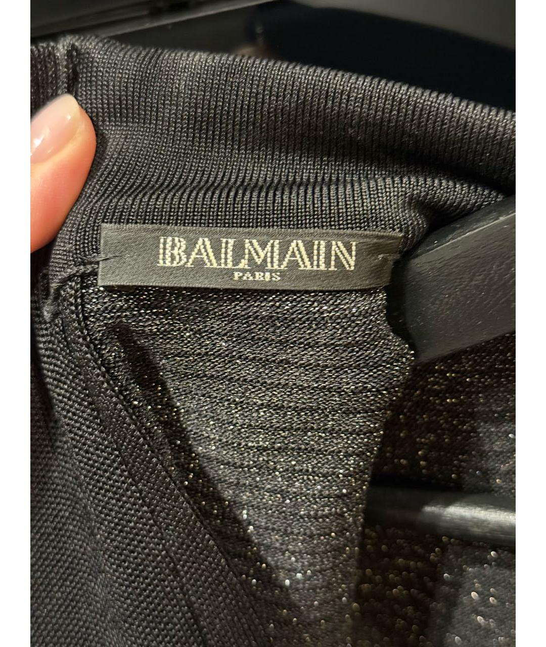 BALMAIN Черное вискозное коктейльное платье, фото 3