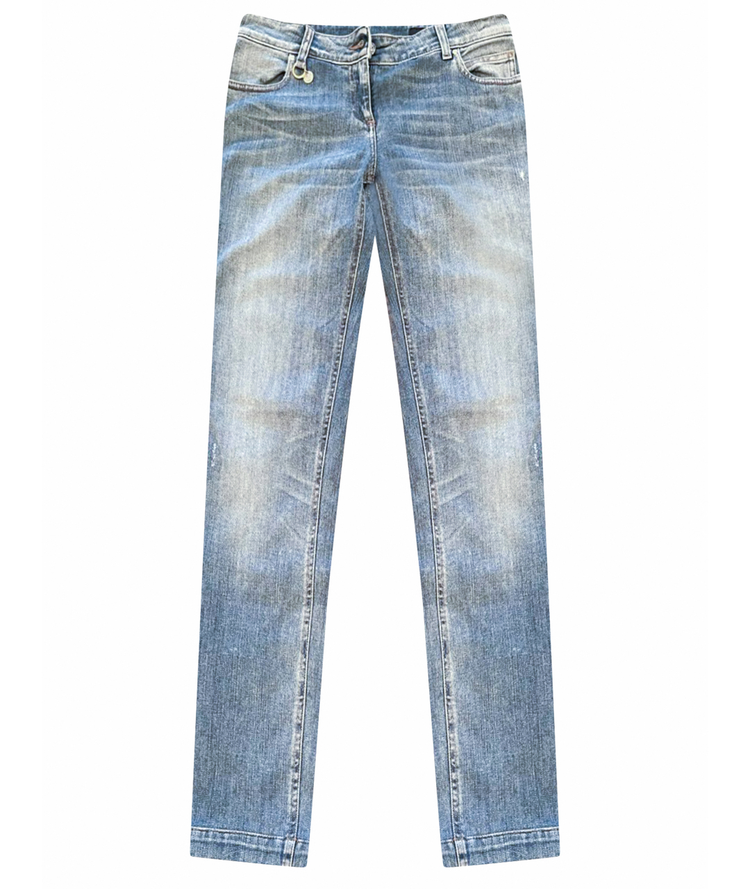 GUCCI Голубые хлопковые прямые джинсы, фото 1