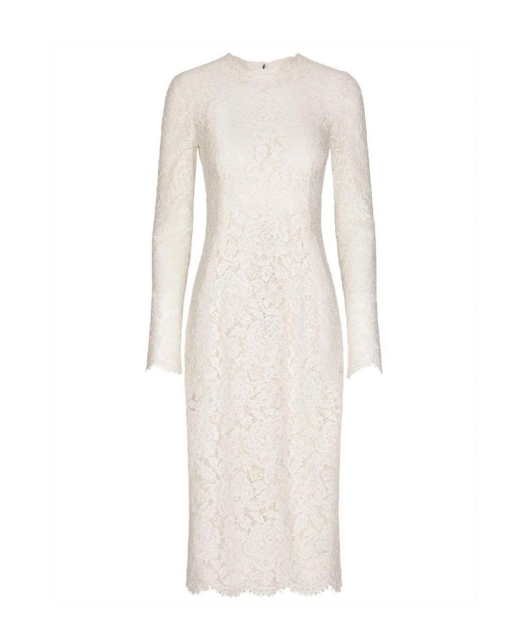 DOLCE&GABBANA Белое кружевное вечернее платье, фото 5