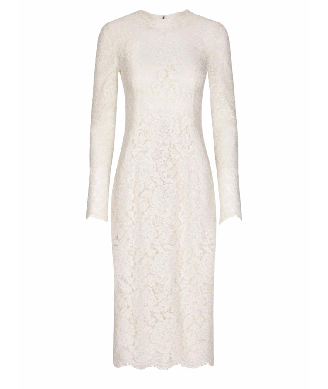 DOLCE&GABBANA Белое кружевное вечернее платье, фото 1