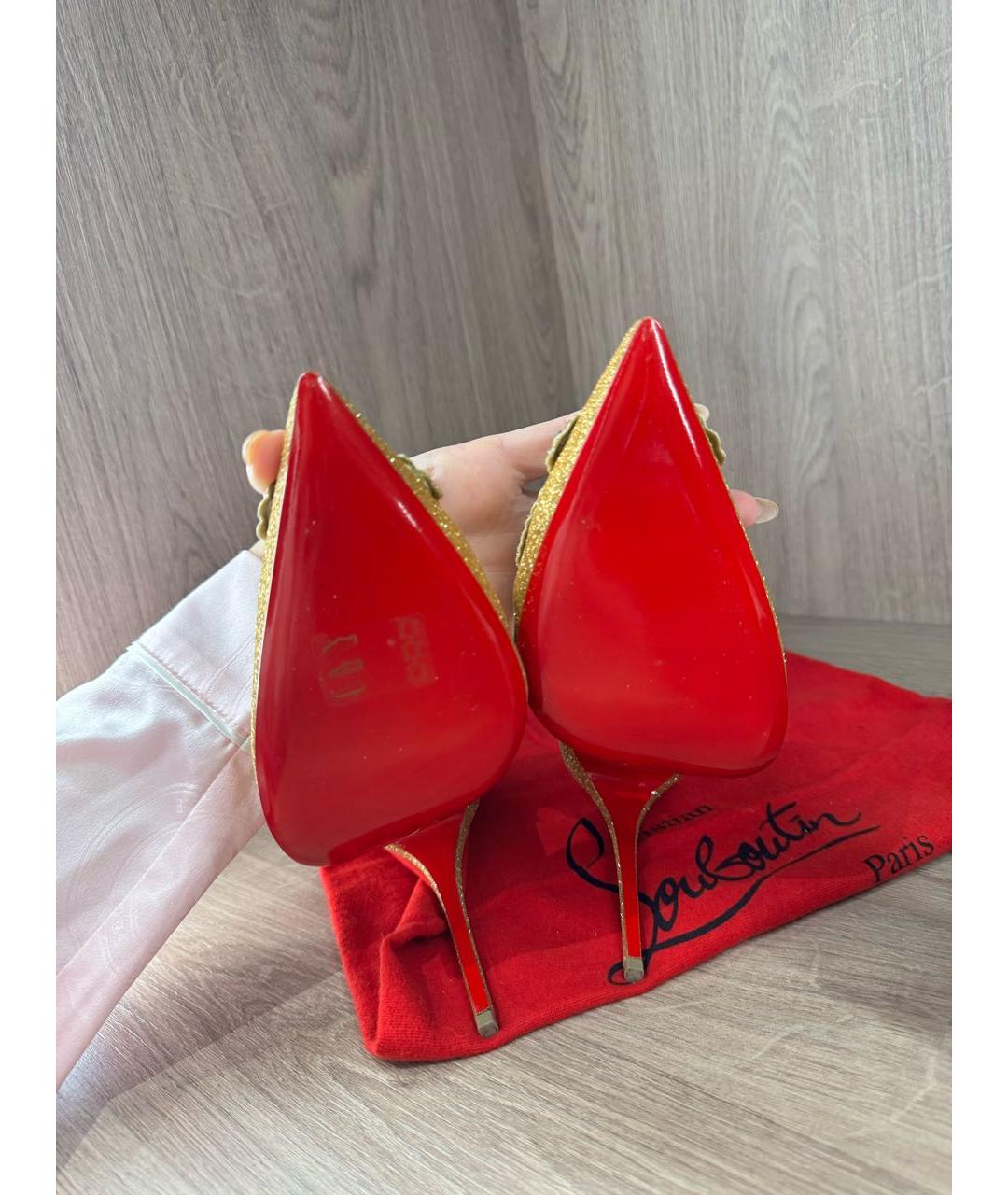 CHRISTIAN LOUBOUTIN Золотые туфли, фото 6