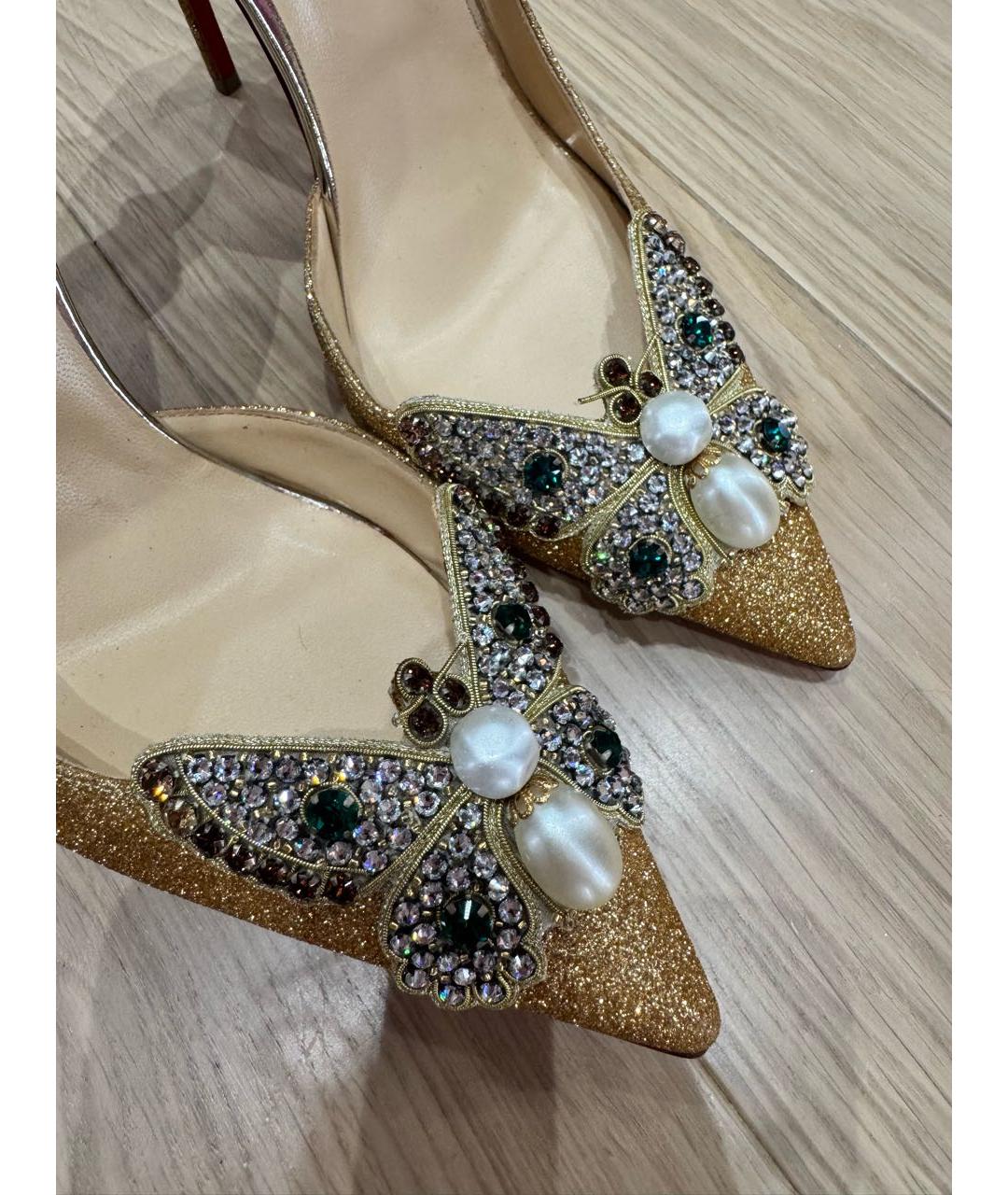 CHRISTIAN LOUBOUTIN Золотые туфли, фото 5