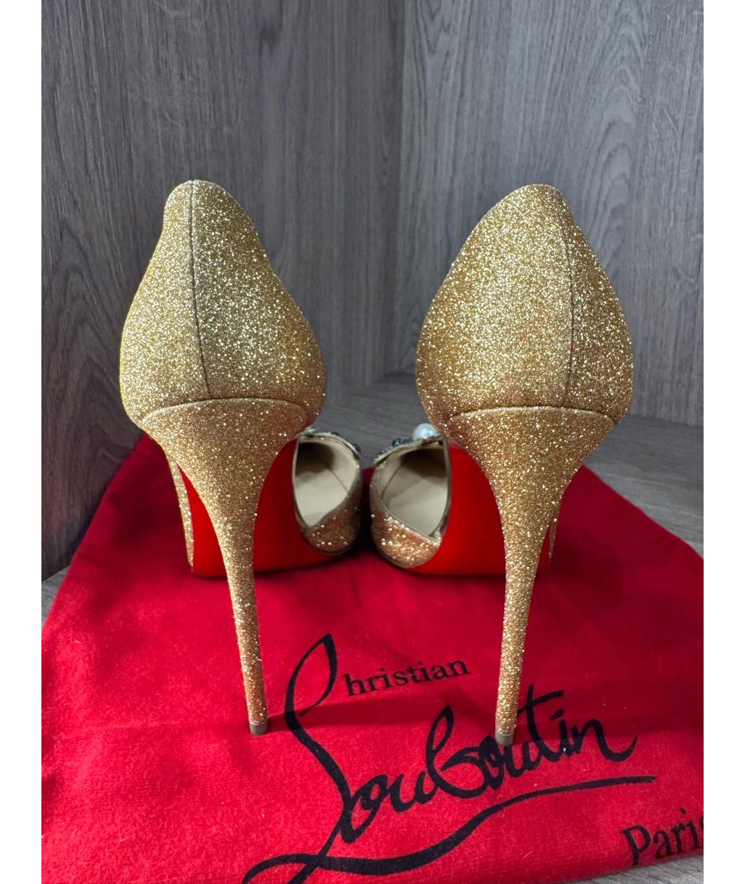 CHRISTIAN LOUBOUTIN Золотые туфли, фото 4