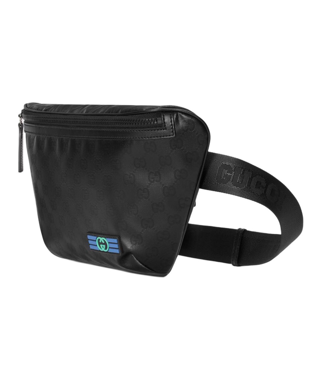 GUCCI Черная кожаная поясная сумка, фото 2