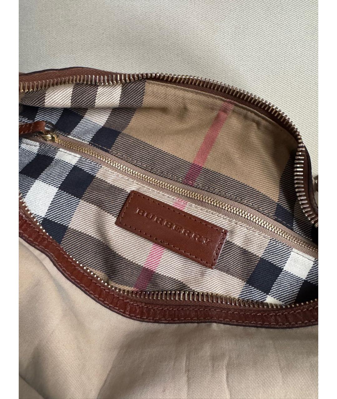 BURBERRY Бежевая тканевая сумка тоут, фото 4