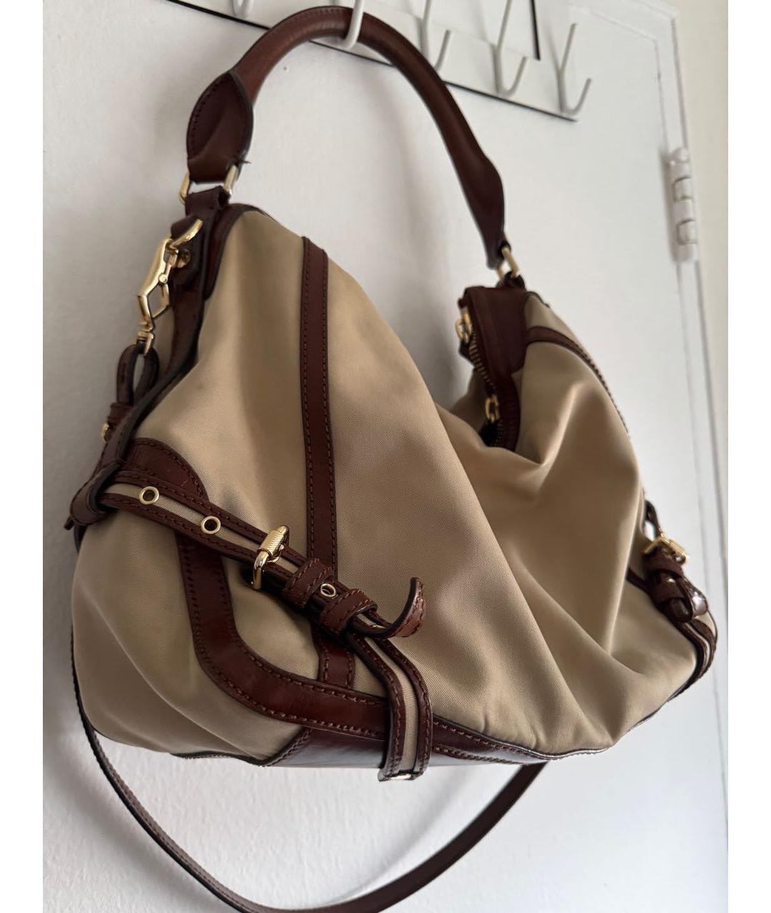 BURBERRY Бежевая тканевая сумка тоут, фото 2