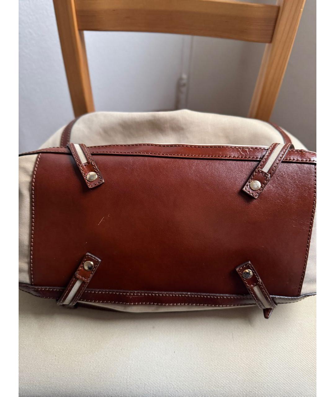 BURBERRY Бежевая тканевая сумка тоут, фото 8