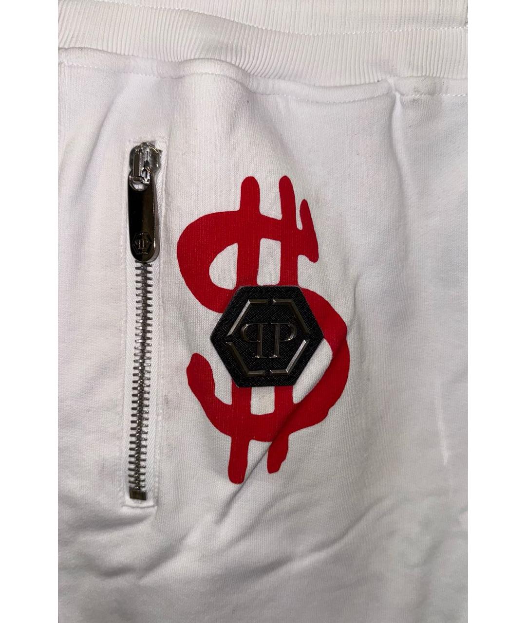PHILIPP PLEIN Белые хлопковые повседневные брюки, фото 5
