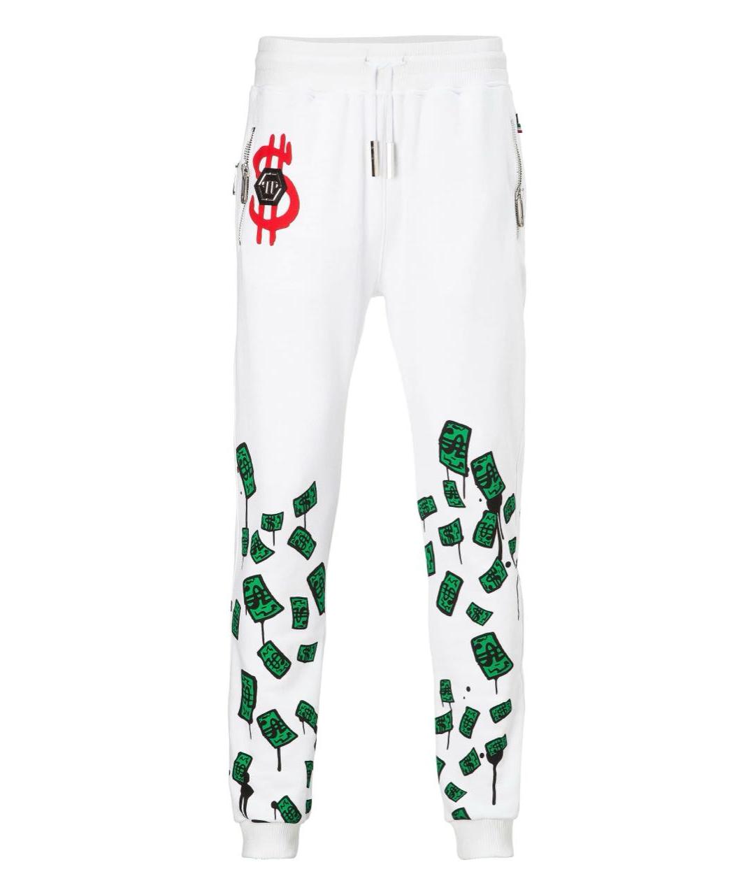PHILIPP PLEIN Белые хлопковые повседневные брюки, фото 1